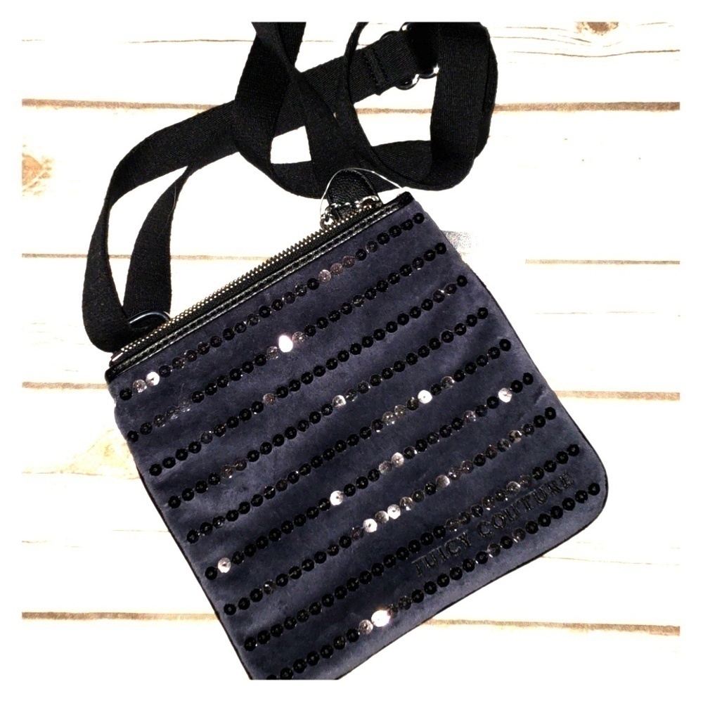 Juicy Couture navy sequin crossbody NWT
